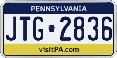 PA license plate JTG2836