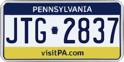 PA license plate JTG2837