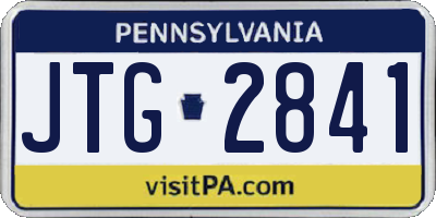 PA license plate JTG2841