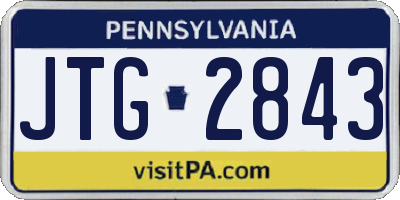 PA license plate JTG2843