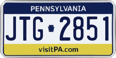 PA license plate JTG2851