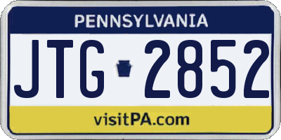 PA license plate JTG2852