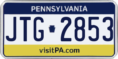PA license plate JTG2853