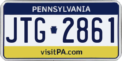 PA license plate JTG2861