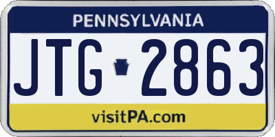 PA license plate JTG2863