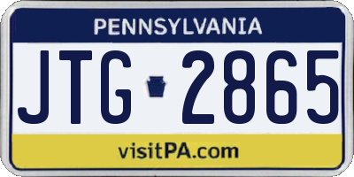 PA license plate JTG2865