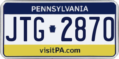 PA license plate JTG2870