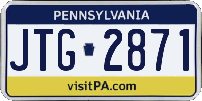 PA license plate JTG2871