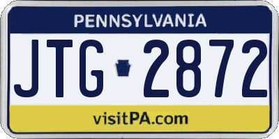 PA license plate JTG2872
