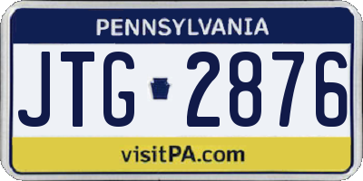 PA license plate JTG2876