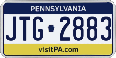 PA license plate JTG2883