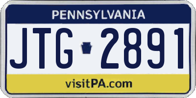 PA license plate JTG2891