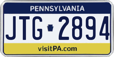 PA license plate JTG2894