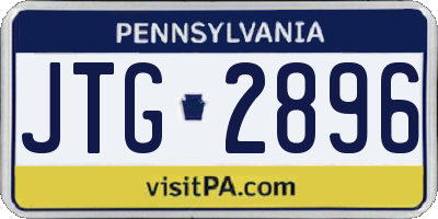 PA license plate JTG2896