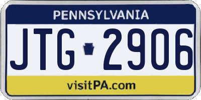 PA license plate JTG2906