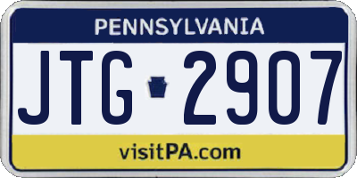 PA license plate JTG2907