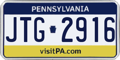 PA license plate JTG2916