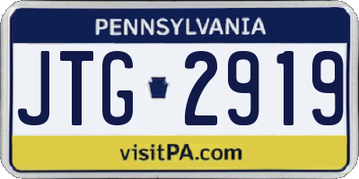 PA license plate JTG2919