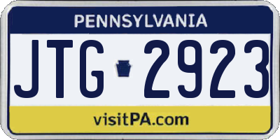 PA license plate JTG2923