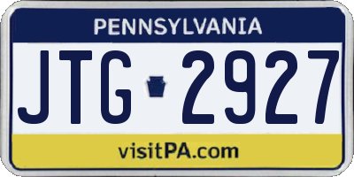 PA license plate JTG2927