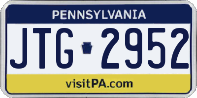 PA license plate JTG2952