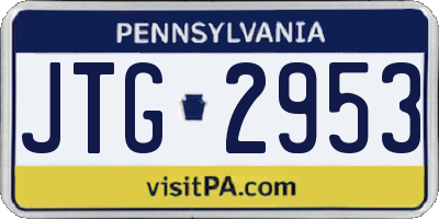 PA license plate JTG2953