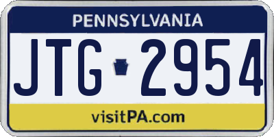 PA license plate JTG2954
