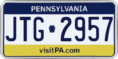 PA license plate JTG2957