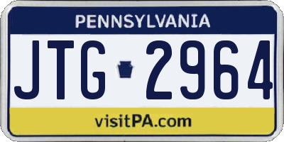 PA license plate JTG2964