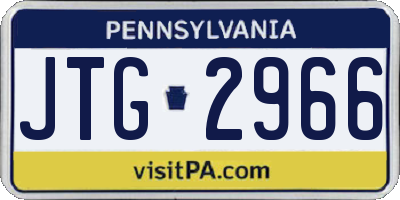 PA license plate JTG2966