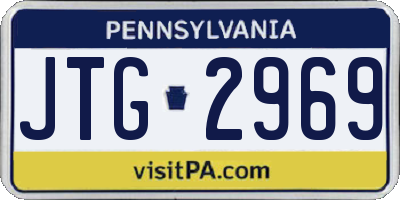PA license plate JTG2969