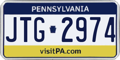 PA license plate JTG2974