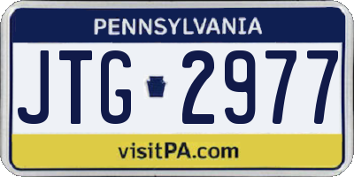 PA license plate JTG2977