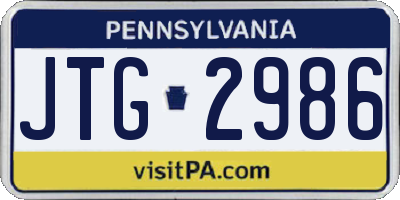 PA license plate JTG2986