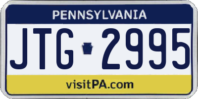 PA license plate JTG2995