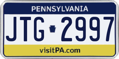 PA license plate JTG2997