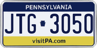 PA license plate JTG3050