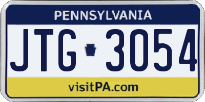 PA license plate JTG3054