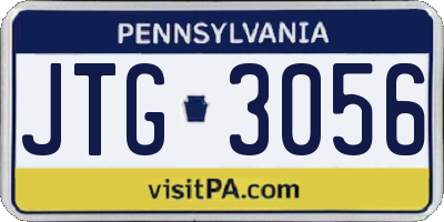 PA license plate JTG3056