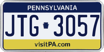 PA license plate JTG3057