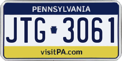 PA license plate JTG3061