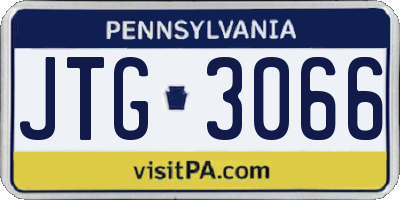 PA license plate JTG3066