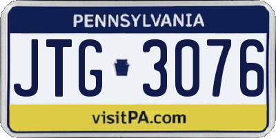 PA license plate JTG3076