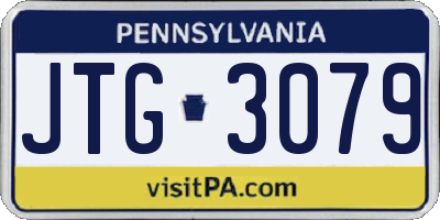 PA license plate JTG3079