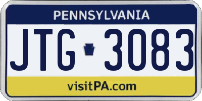 PA license plate JTG3083