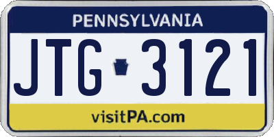 PA license plate JTG3121