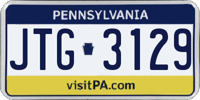 PA license plate JTG3129