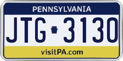 PA license plate JTG3130