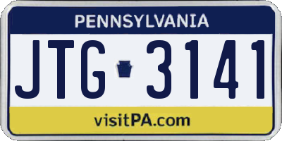 PA license plate JTG3141