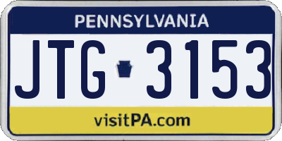 PA license plate JTG3153